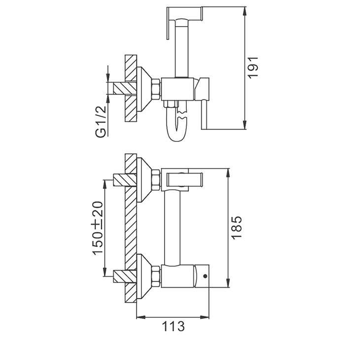Смеситель с гигиеническим душем FRAP F7503-5 латунь /сатин - миниатюра №5