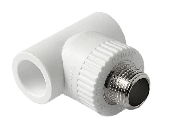 Тройник с МРН 20 * 1/2" * 20   БЕЛЫЙ   (PRO AQUA)     (100/10) - Изображение №2