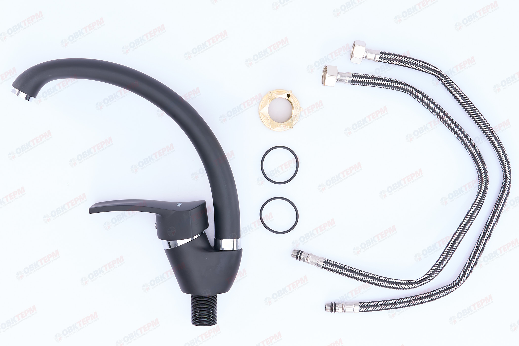 Смеситель д/кухни ZERIX YUB 279 ГАЙКА BLACK (10 шт/ящ) - миниатюра №3