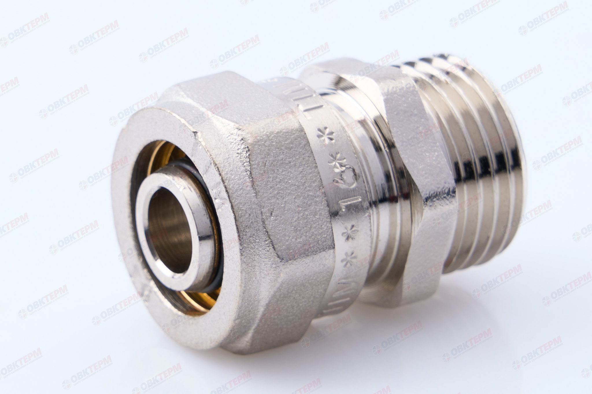 Соединитель  обжимной TIM  16*1/2"н                 (10уп160ящ) - Изображение №1