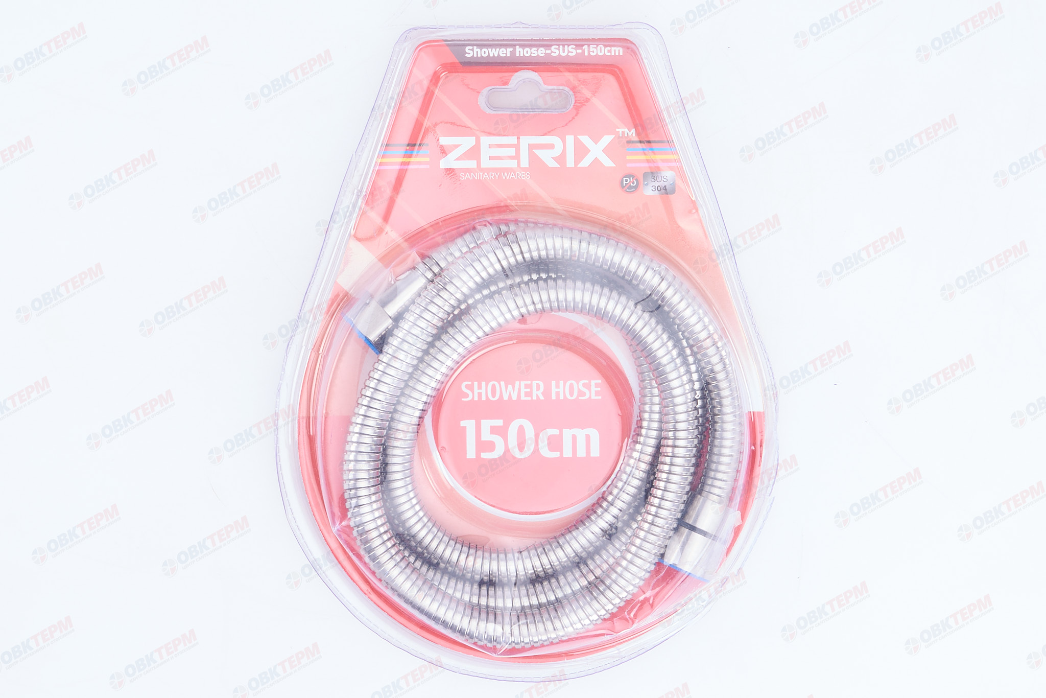 Шланг д/душа ZERIX Shower hose-150cm  нерж. SUS304 (упаковка блистер) (100 шт/ящ) - Изображение №4