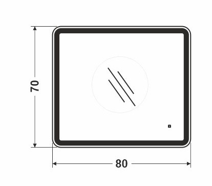 Зеркало  800х700 прямоугольное  LED подс. 4000К 9,6 Вт/м с сенс.выкл, универсал крепл. КЗСК - Изображение №2