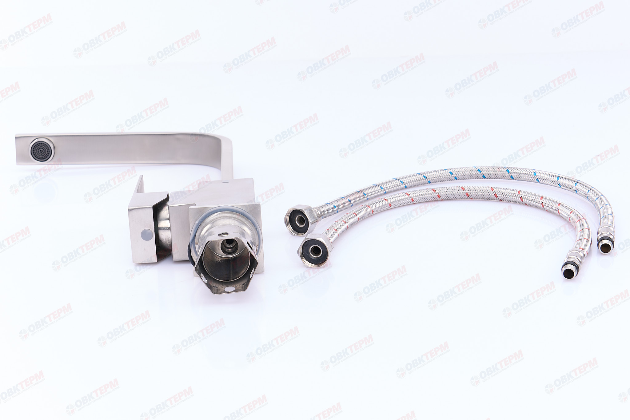 Смеситель д/кухни AKSA BAS-04-17 нерж/сталь /сатин (10 шт/ящ) - Изображение №4