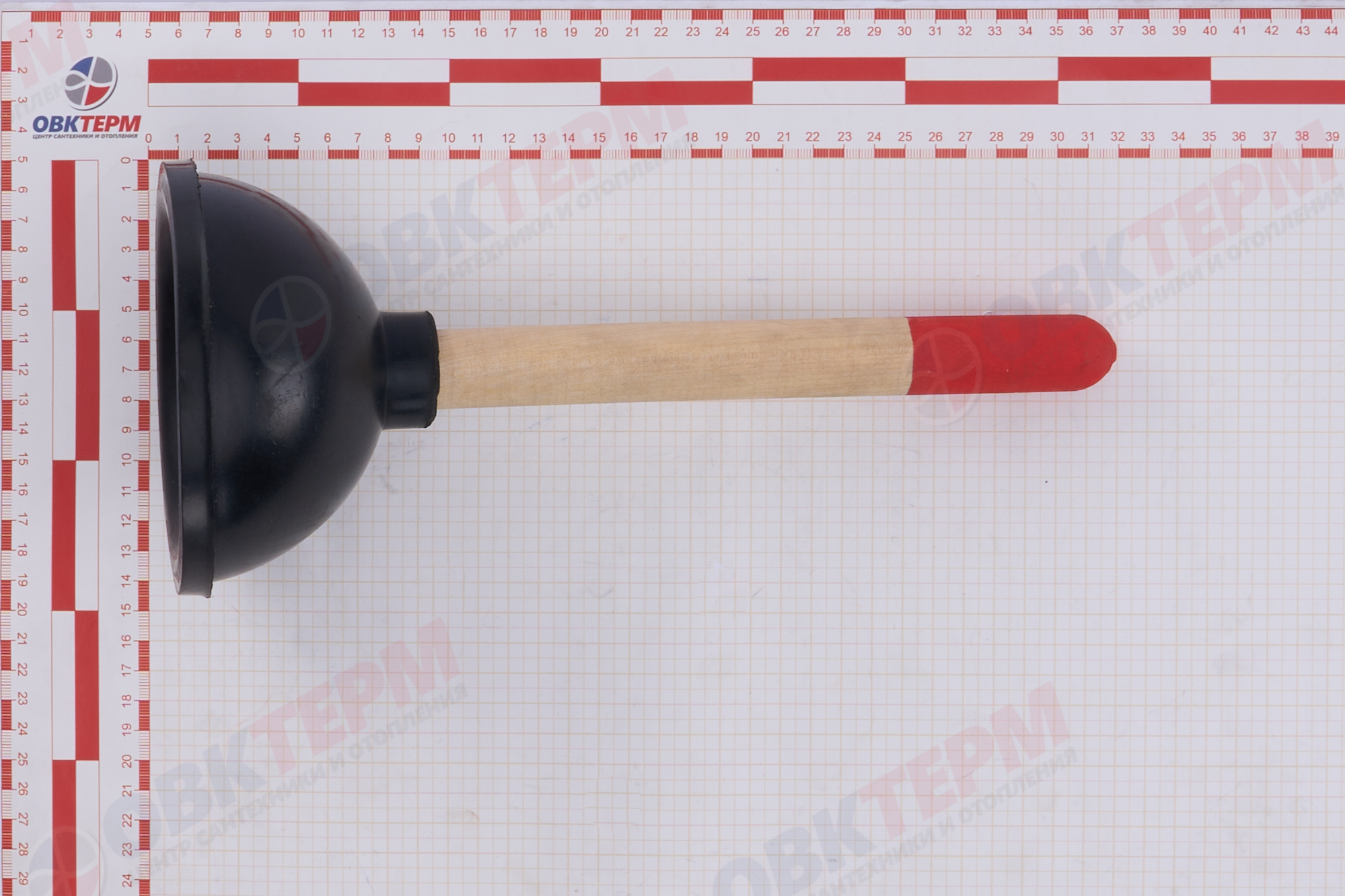 Вантуз с деревянной ручкой большой конический двойной - Изображение №4