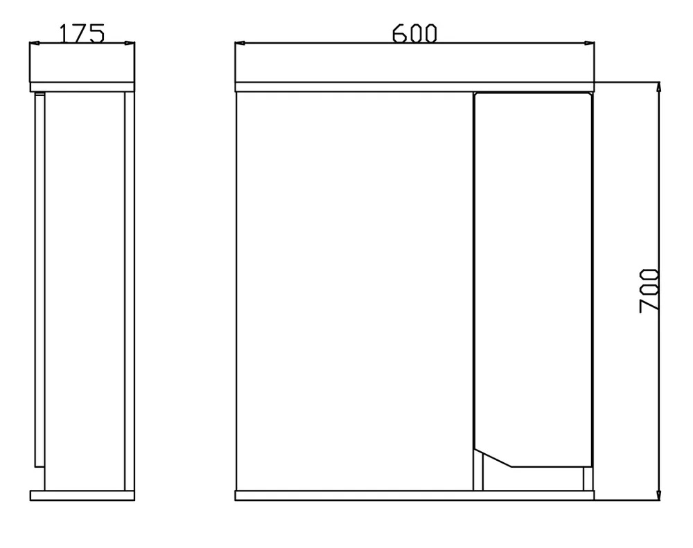 Шкаф-Зеркало Валенсия 608/с - грей  Flamenco - миниатюра №4
