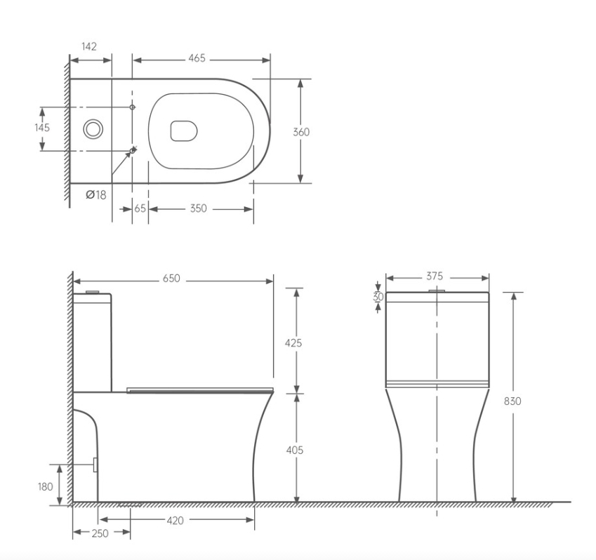 Унитаз-компакт EVA GOLD EG301T,безободковый круговой смыв, сиденье тонкое ДП, крепления, арматура - миниатюра №11