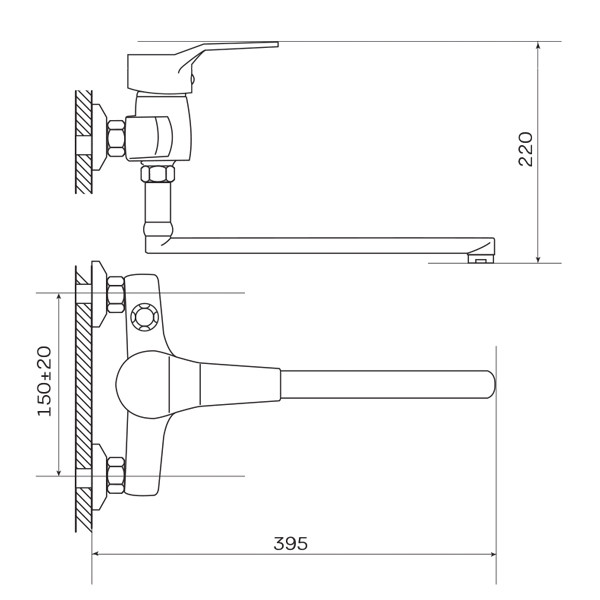 Смеситель д/ванны ZERIX NEO 279 Ø40  (10 шт/ящ) - Изображение №2