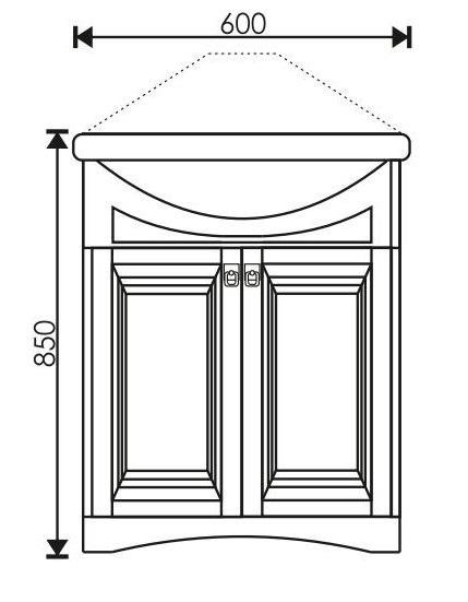 Тумба EvaGold 65 угловая "Florencia"  (под ум Классик 650 угловой) с сифоном - миниатюра №2