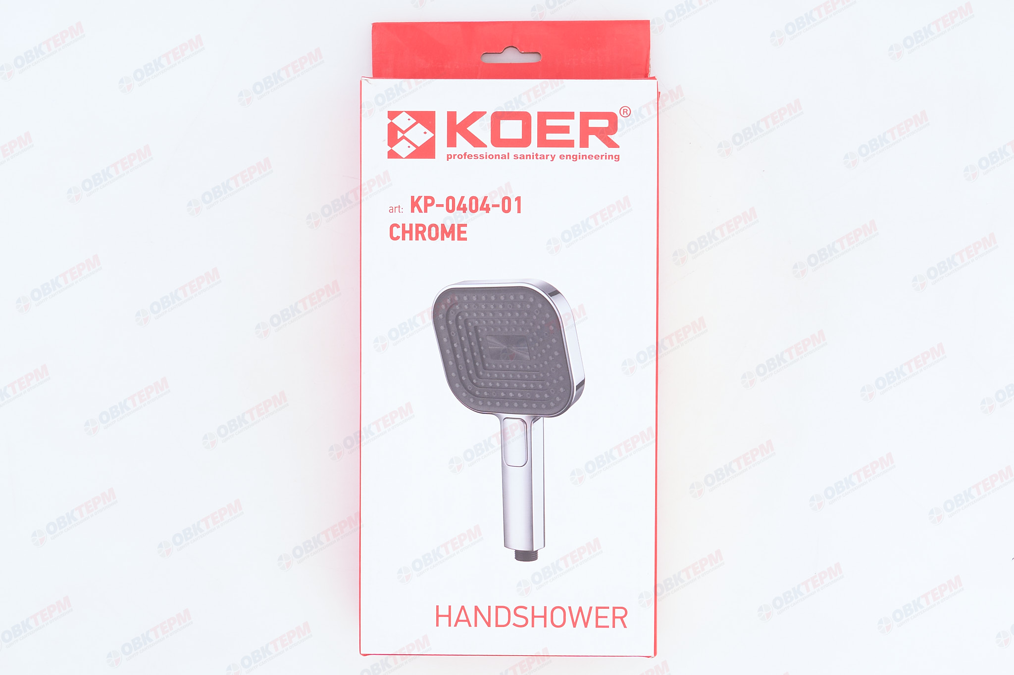 Лейка д/душа ручная KOER KP-0404-01 (3 режима, цвет ХРОМ) 135*115мм (30 шт/ящ) - миниатюра №6