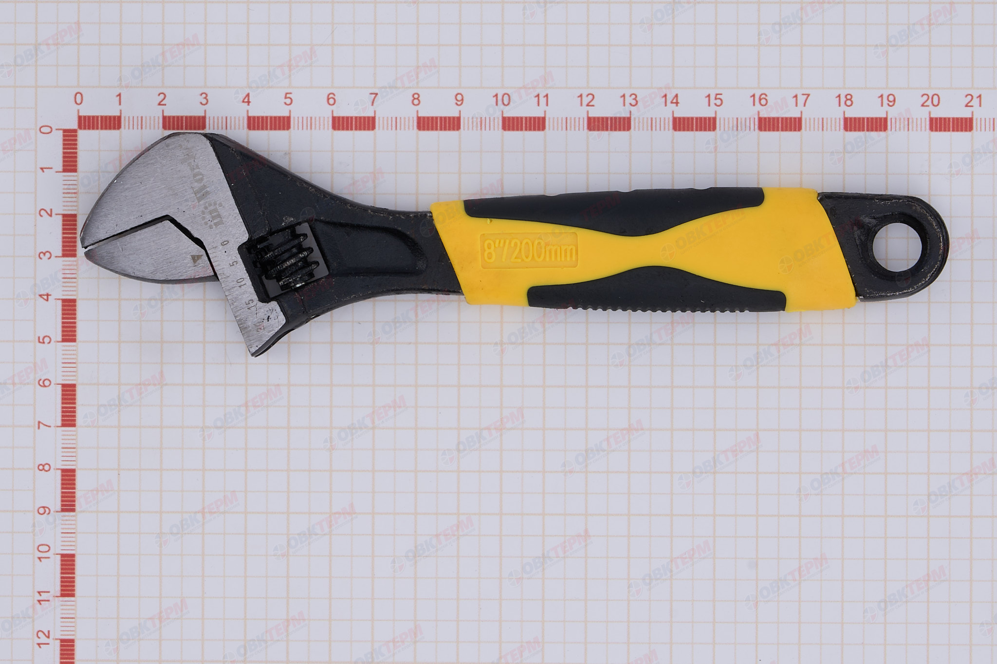 Ключ разводной 200 мм, 2К рукоятка InWork - Изображение №4