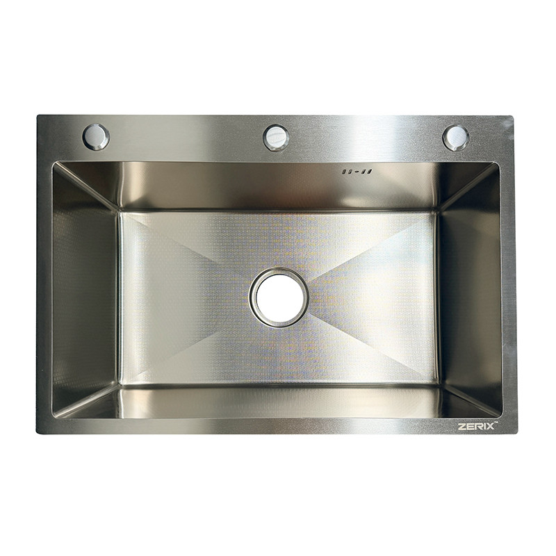 Мойка ZERIX ZH6845 DECOR SS COLOR (3.0/0.8) из нержавеющей стали (цвет нержавейка) (1шт/ящ) - Изображение №1