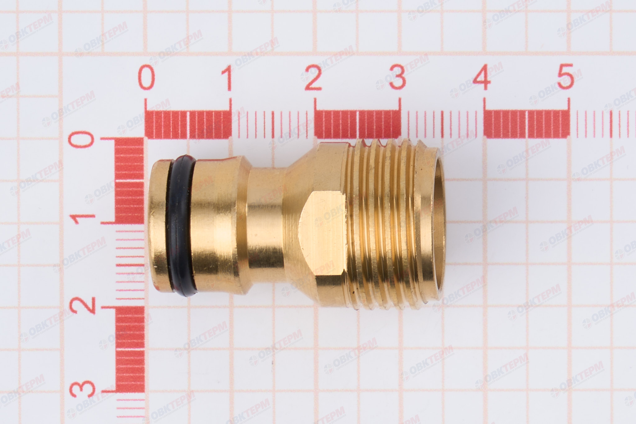 Адаптер для коннектора, РН 1/2" (ЛАТУНЬ) (25 шт/100ящ) CRAB PRO PL-340 - миниатюра №5