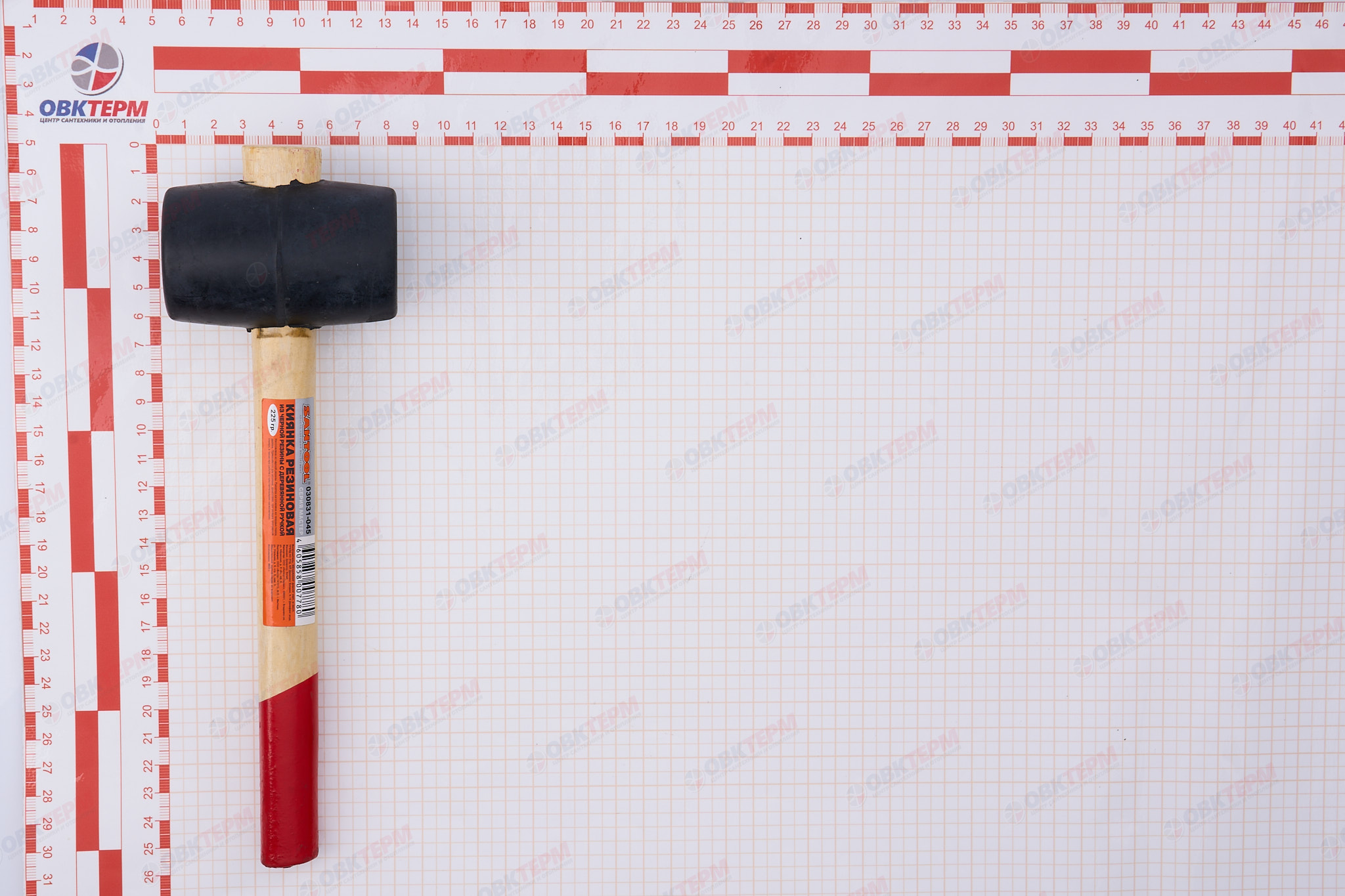 Киянка Мастер с деревянной ручкой, черная резиновая 225 гр SANTOOL - миниатюра №6