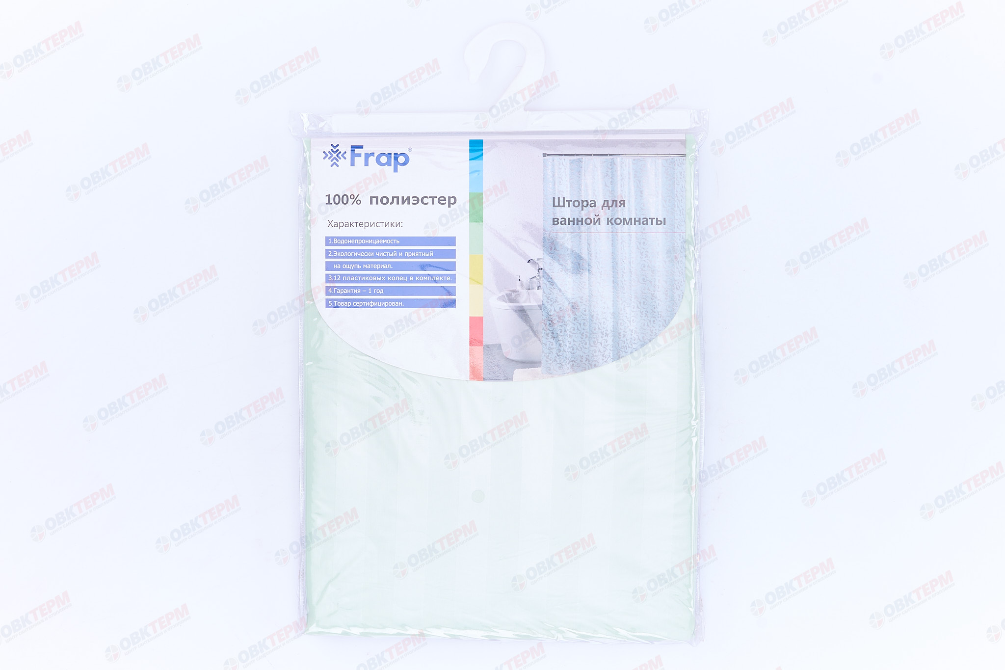 Шторка  F8604   (зеленый/текстиль/полиэстер)  180х180     FRAP - Изображение №2