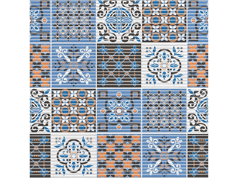 Коврик мерный в/к VILINA / HOMEMAT AQUATIC Преображение 0,80х15м 225PT-orange-blue (рулон 15м.) - Изображение №1