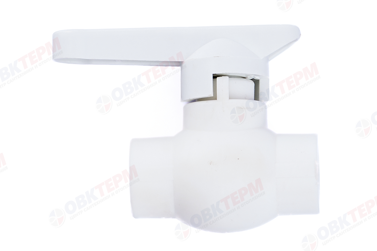 Кран шаровый пластиковый  20  (латунный  шар)   (белый)   (60)  (KALDE) - Изображение №3