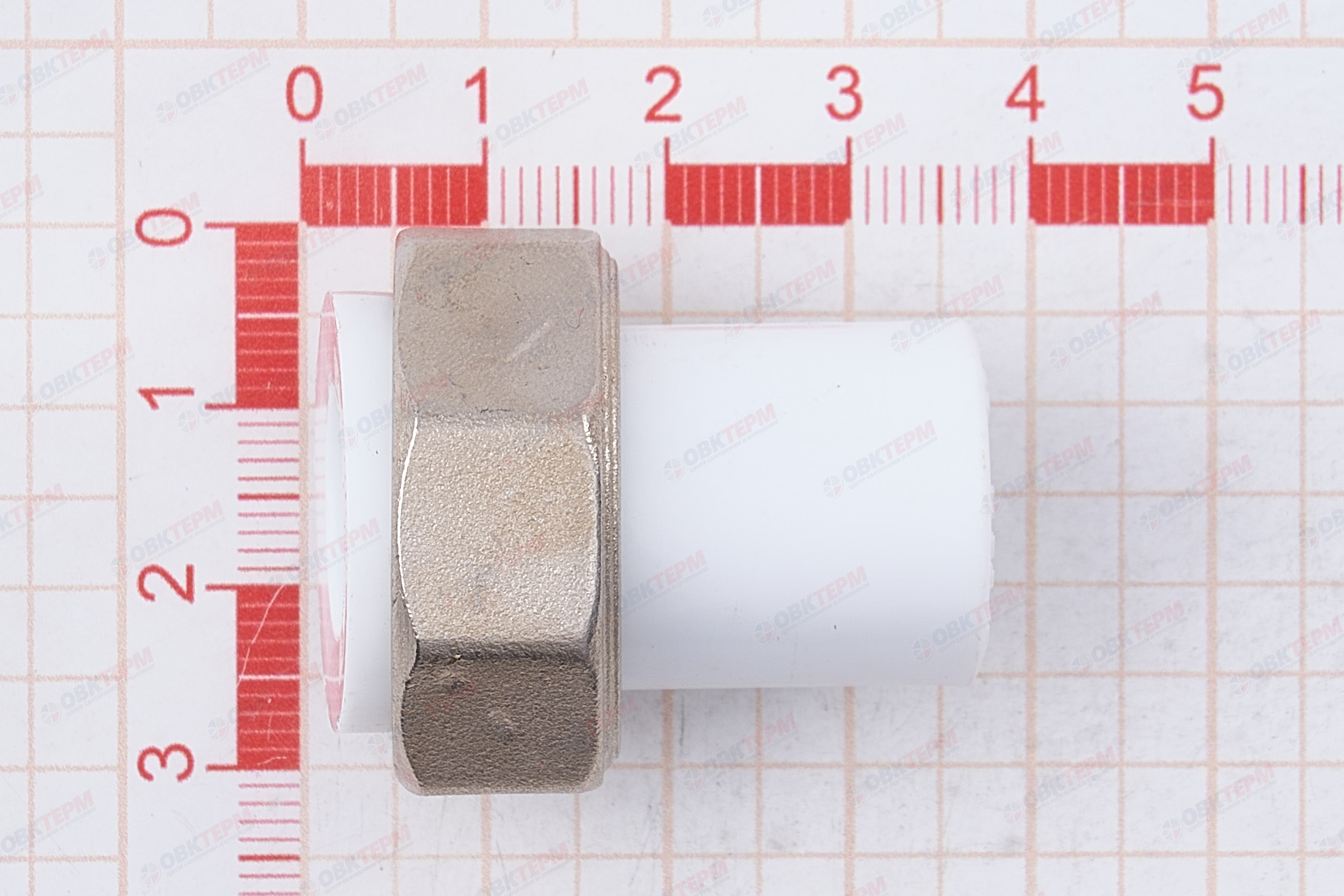 Штуцер с накидной гайкой   20*  3/4"     (VALFEX)  белый  (300/50) - миниатюра №5