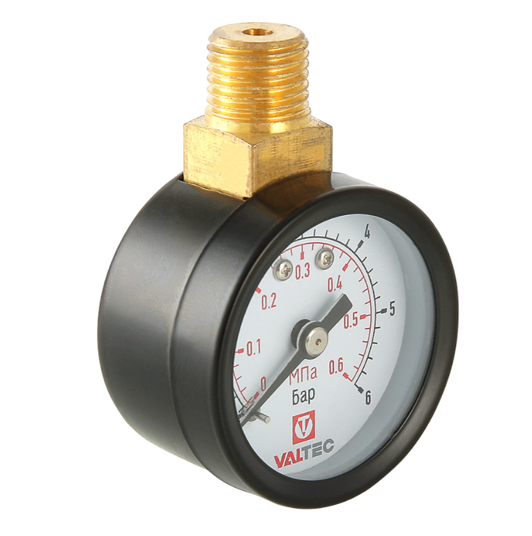 МАНОМЕТР  6 атм  D=40мм  с верхним подключением Valtec (1шт/260ящ) - Изображение №1