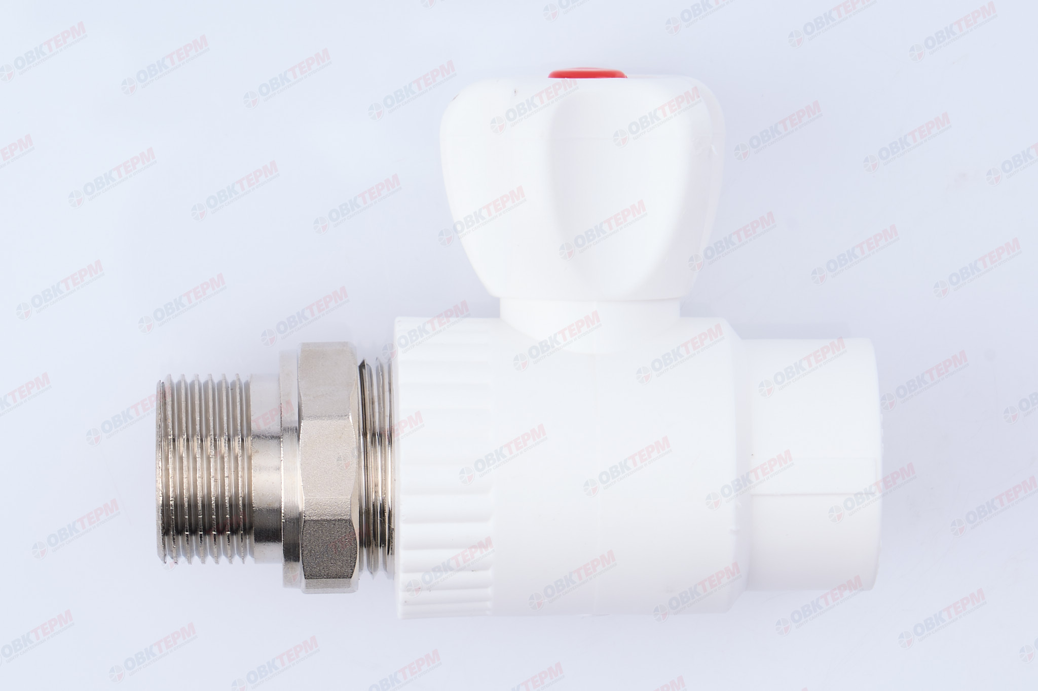Кран шаровый  радиаторный прямой 25х3/4" НР (стальной  шар) (белый) (45/1) (TIM) - Изображение №3