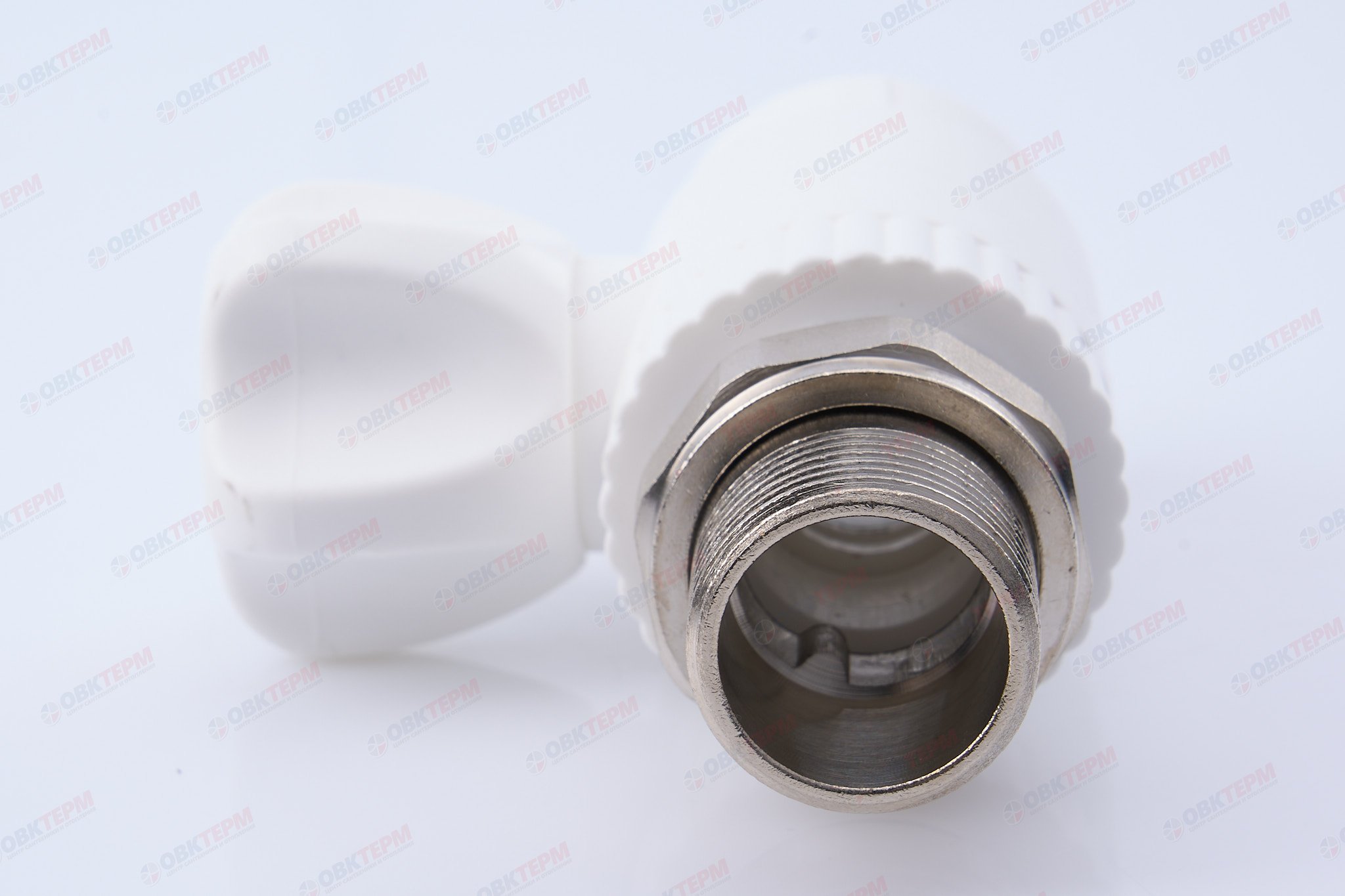 Кран шаровый  радиаторный прямой 25х3/4" НР (стальной  шар) (белый) (45/1) (TIM) - Изображение №4