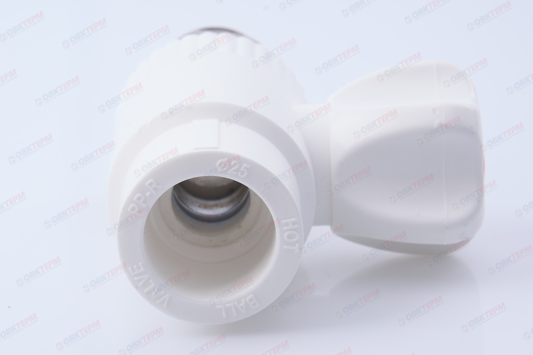 Кран шаровый  радиаторный прямой 25х3/4" НР (стальной  шар) (белый) (45/1) (TIM) - миниатюра №8