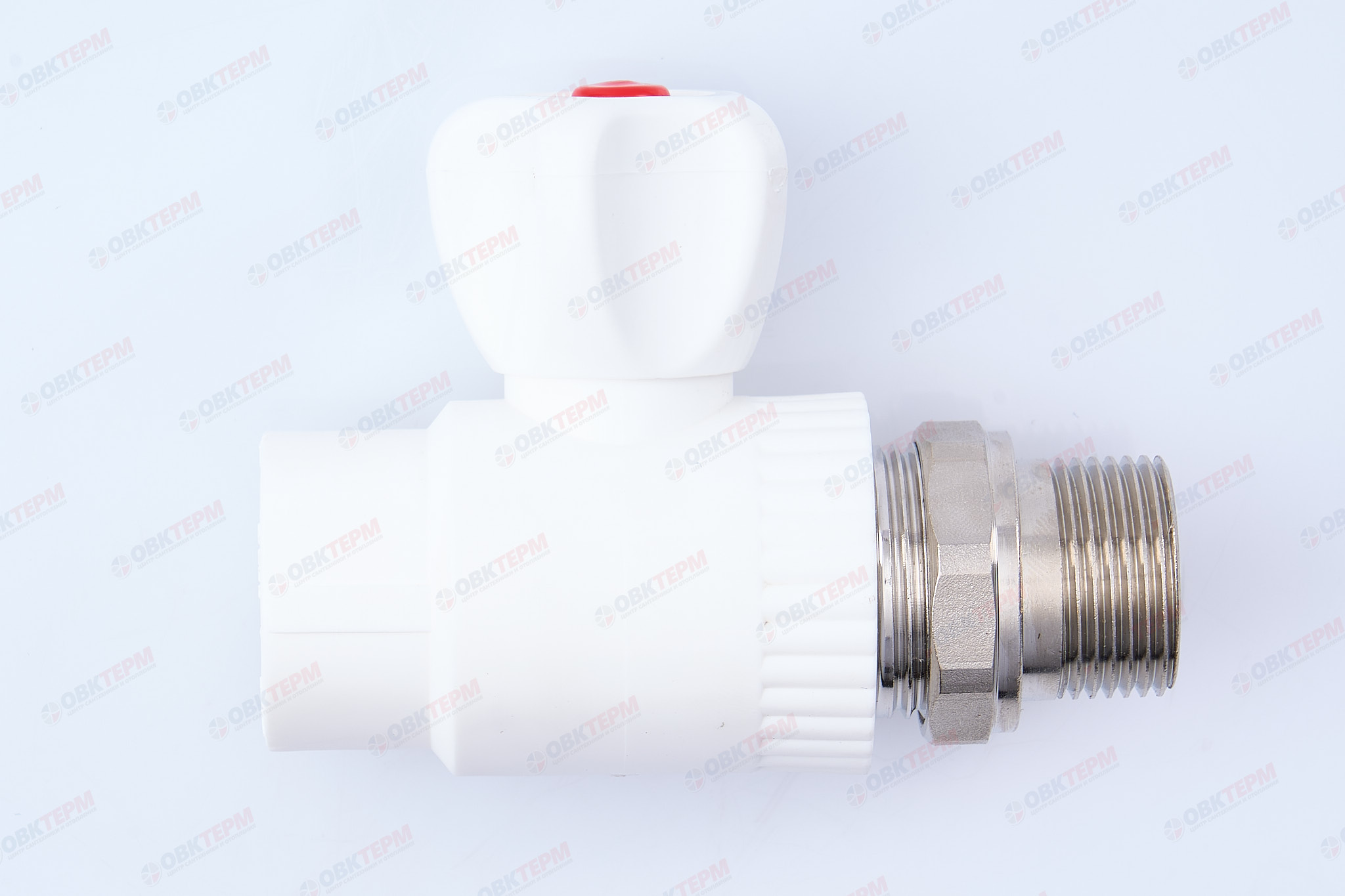 Кран шаровый  радиаторный прямой 25х3/4" НР (стальной  шар) (белый) (45/1) (TIM) - миниатюра №9