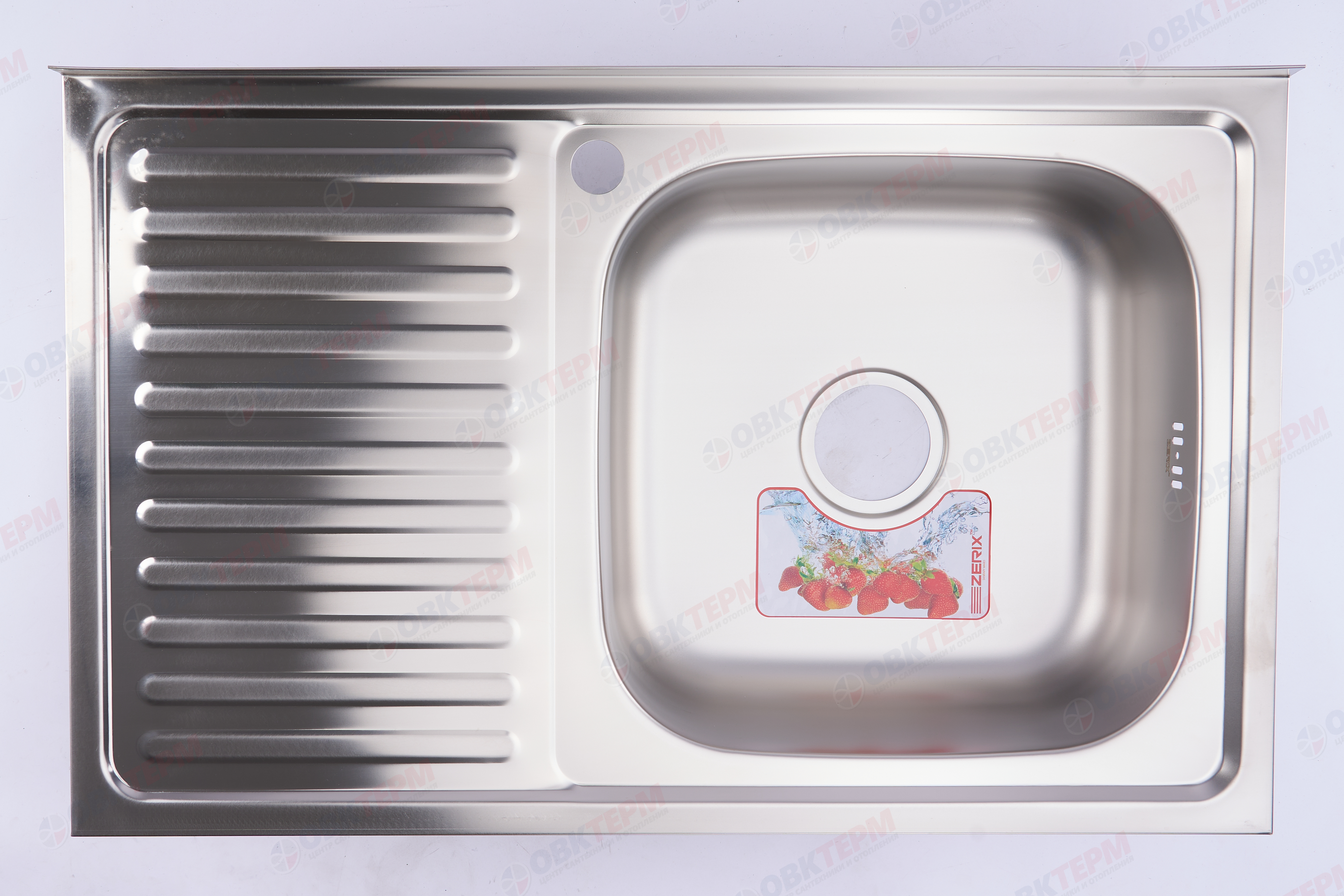ZERIX мойка Z8050R-08-180E (SATIN) НАКЛАДНАЯ (7шт/ящ) - миниатюра №8