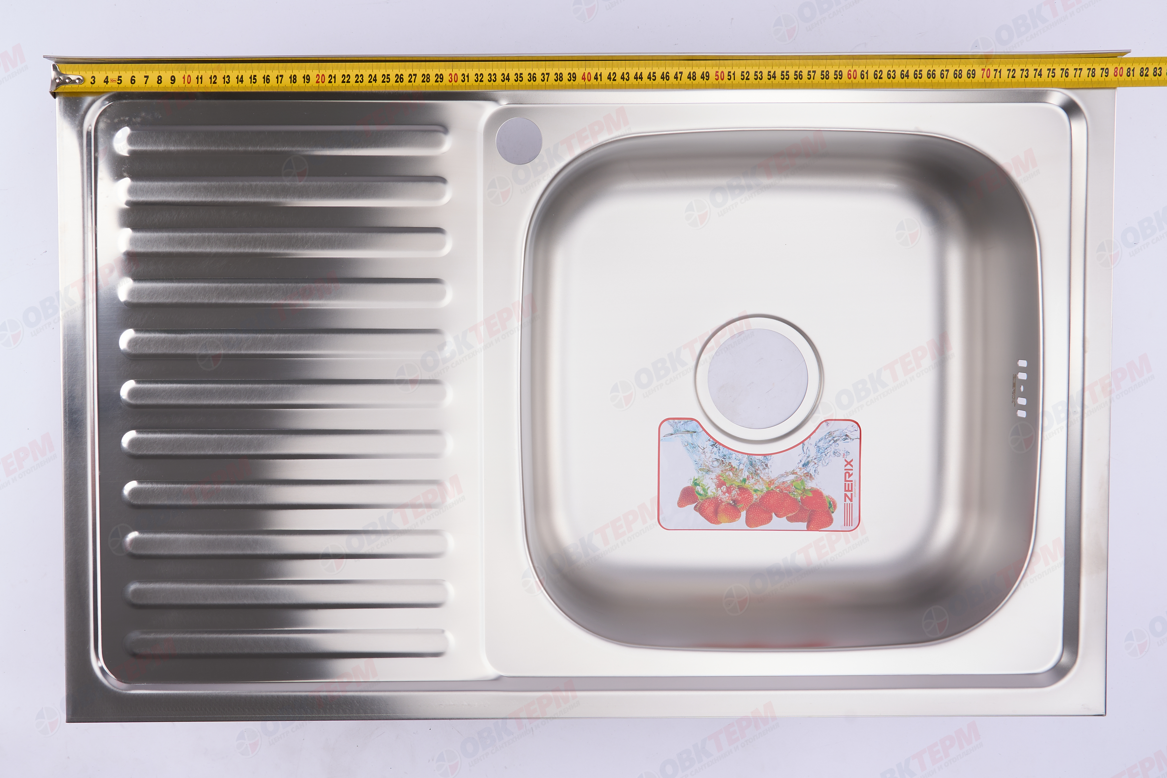 ZERIX мойка Z8050R-08-180E (SATIN) НАКЛАДНАЯ (7шт/ящ) - миниатюра №9