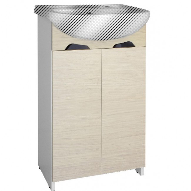 Комплект мебели 2 в 1: Тумба напольная  50 ЭКО св. дуб с умывальником Арго 50 - Изображение №1