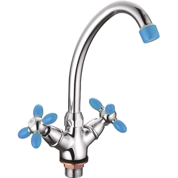 Смеситель д/кухни буксовый ZERIX ROM-004 (LR85910B) голубой (10 шт/ящ) - Изображение №1