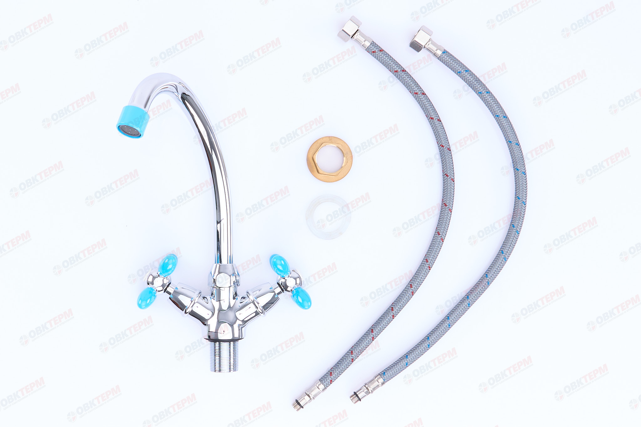 Смеситель д/кухни буксовый ZERIX ROM-004 (LR85910B) голубой (10 шт/ящ) - Изображение №3