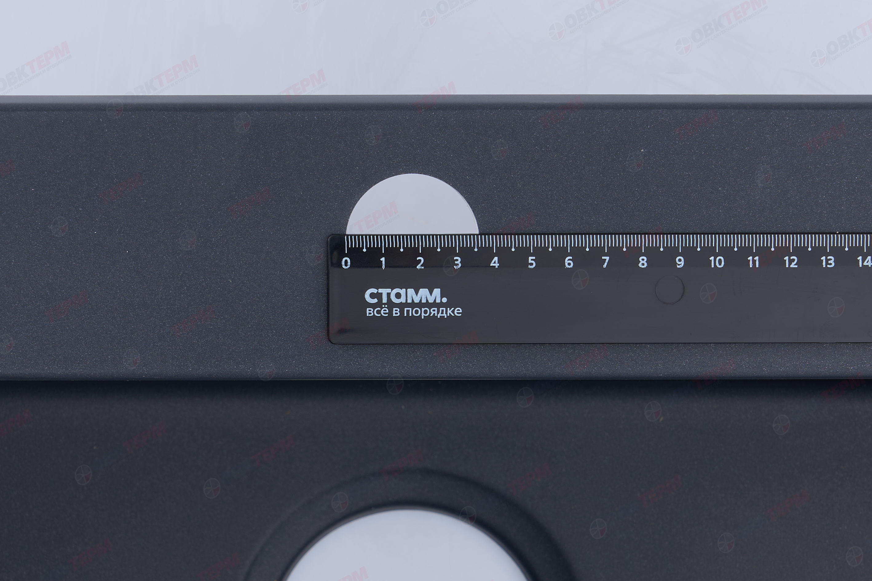 Мойка кухонная прямоугольная HORKE / Q-13 графит кварцистик 565*475мм - миниатюра №8