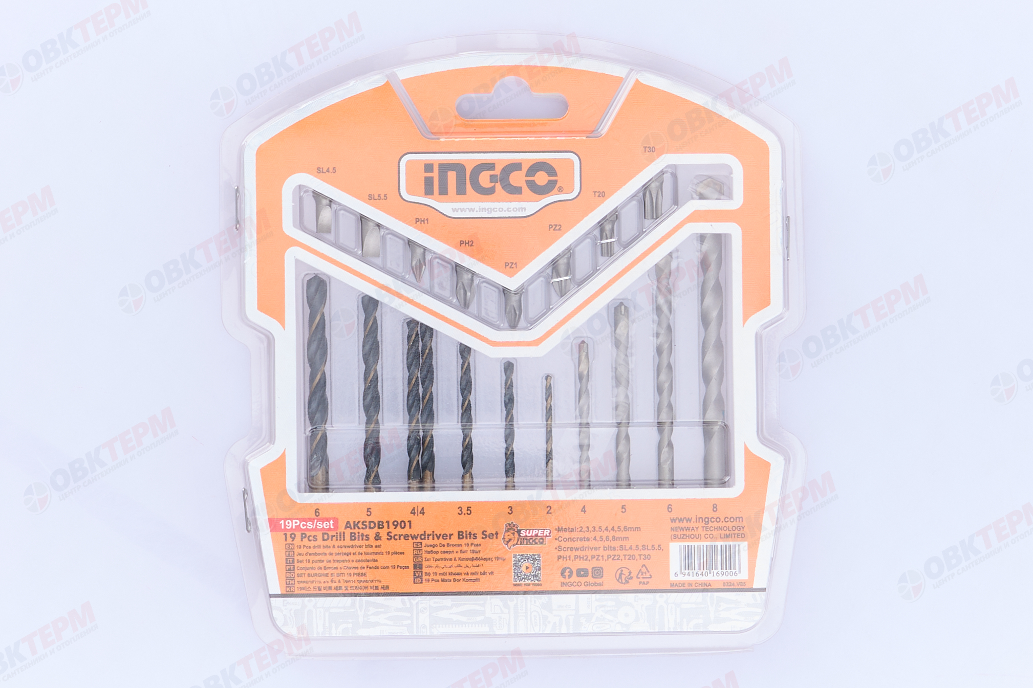 Набор сверл и бит 19 шт. INGCO AKSDB1901 - Изображение №2