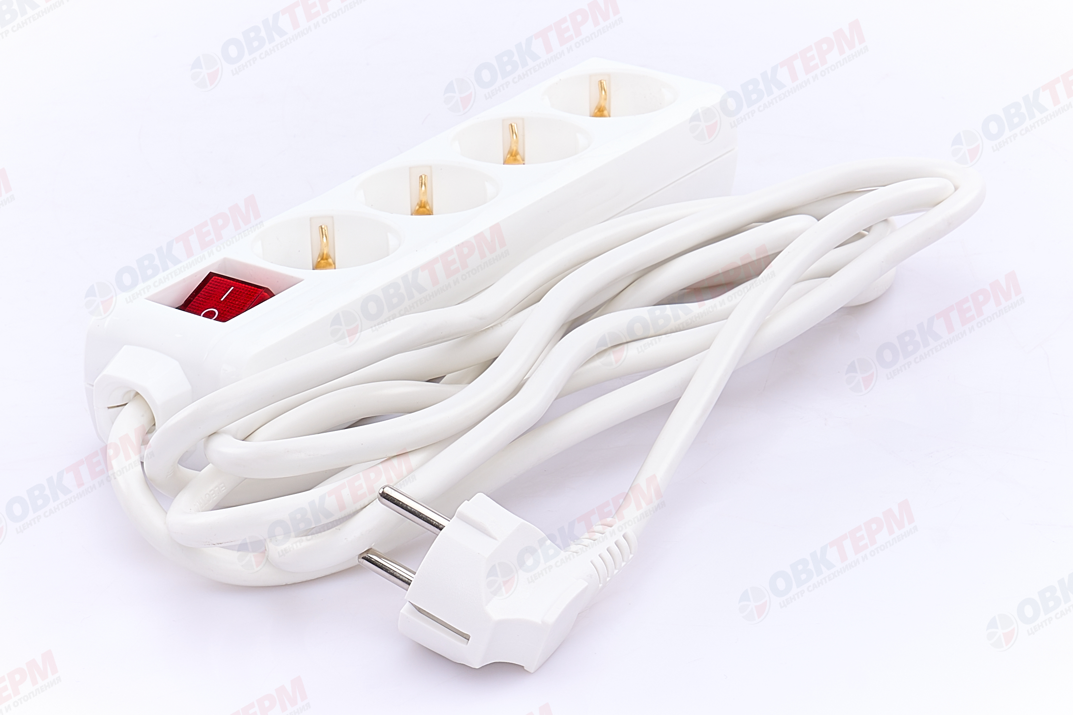 Удлинитель четырёхместный 3м с/з с выкл., 3х1.5 10А, белый, TOKOV LIGHT - миниатюра №2