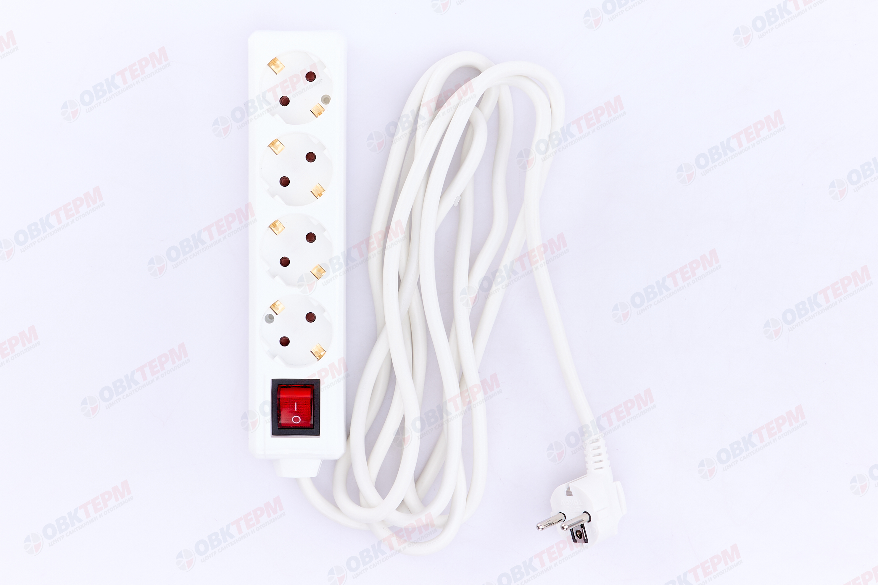 Удлинитель четырёхместный 3м с/з с выкл., 3х1.5 10А, белый, TOKOV LIGHT - миниатюра №3