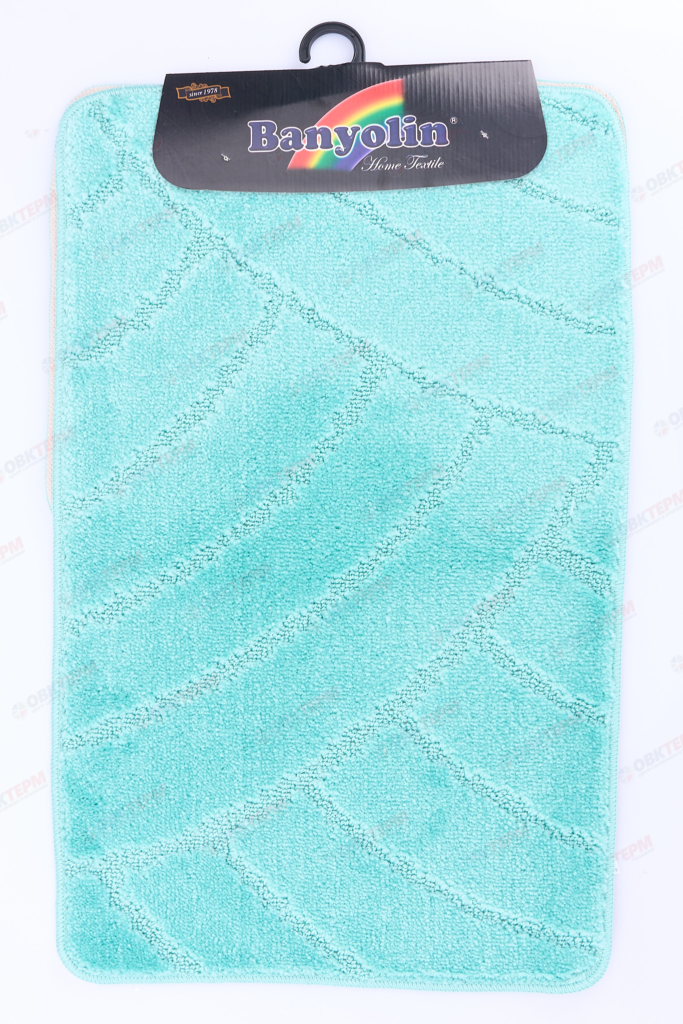 Комплект ковриков для в/к BANYOLIN CLASSIC 500х800/500х400мм 11мм (бирюзовый) - Изображение №2