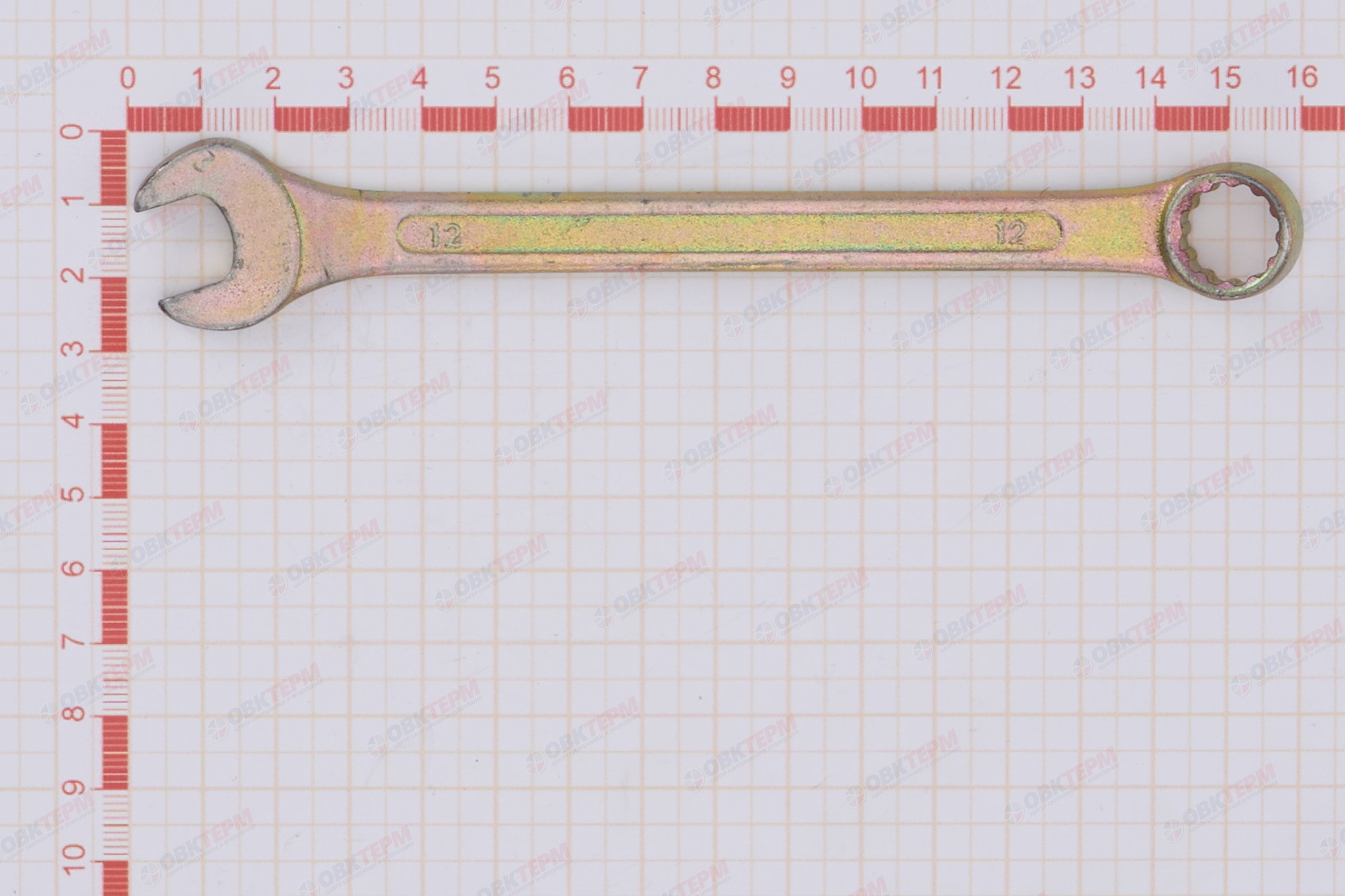 Ключ комбинированный 12 мм, углеродистая сталь, желтое цинковое покрытие InWork - миниатюра №6