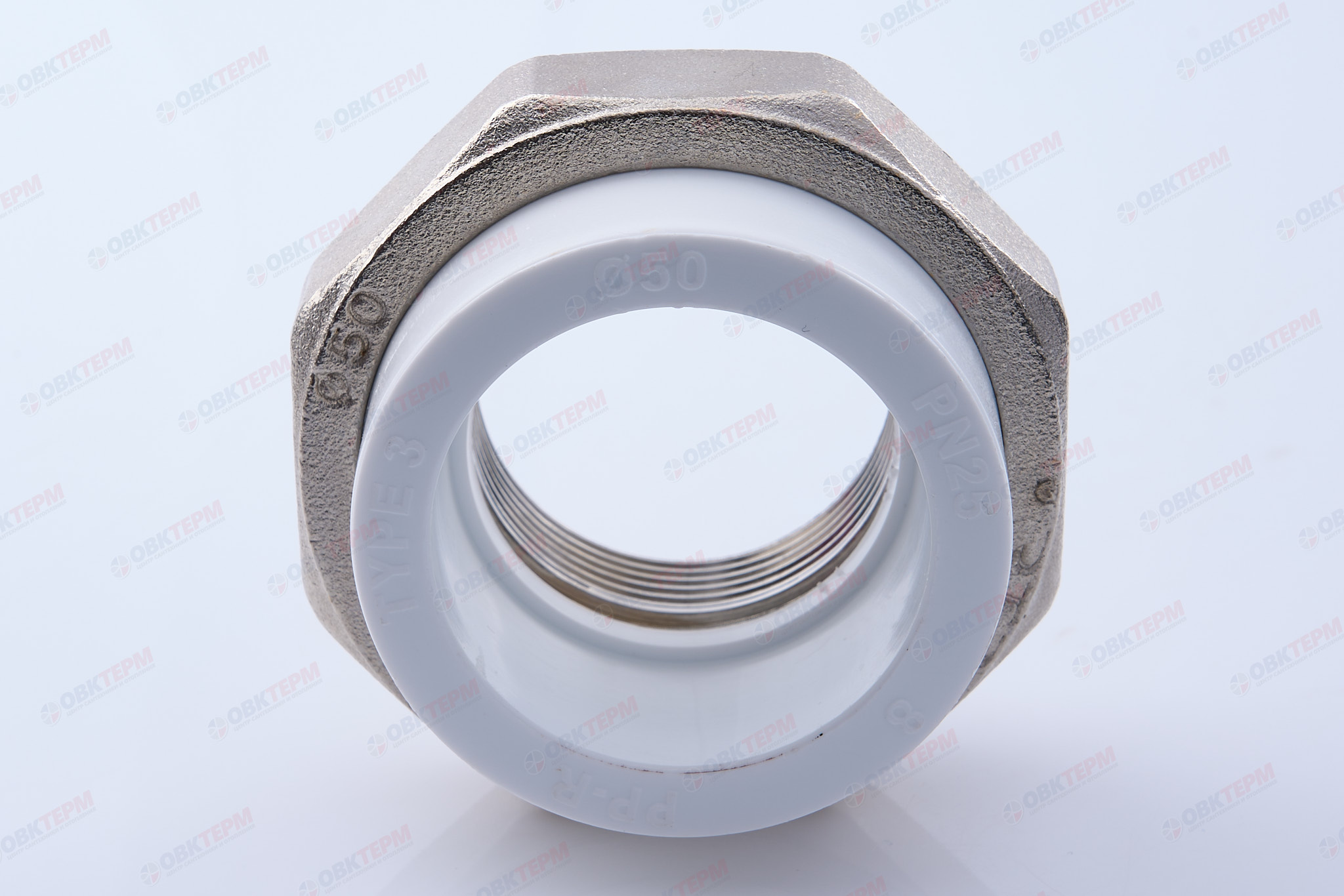 Разборное соединение   50 *  1 1/2"  В    БЕЛОЕ PP-R    (RTP)    (24/4) - миниатюра №5