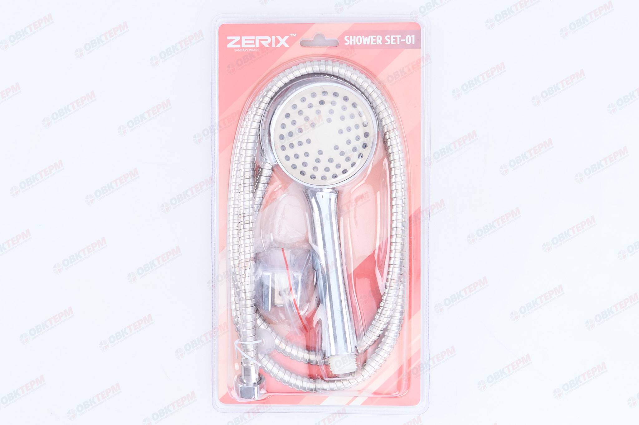Душевой набор ZERIX SHOWER SET-01 (шланг, лейка, кронштейн)  (40 шт/ящ) - Изображение №5