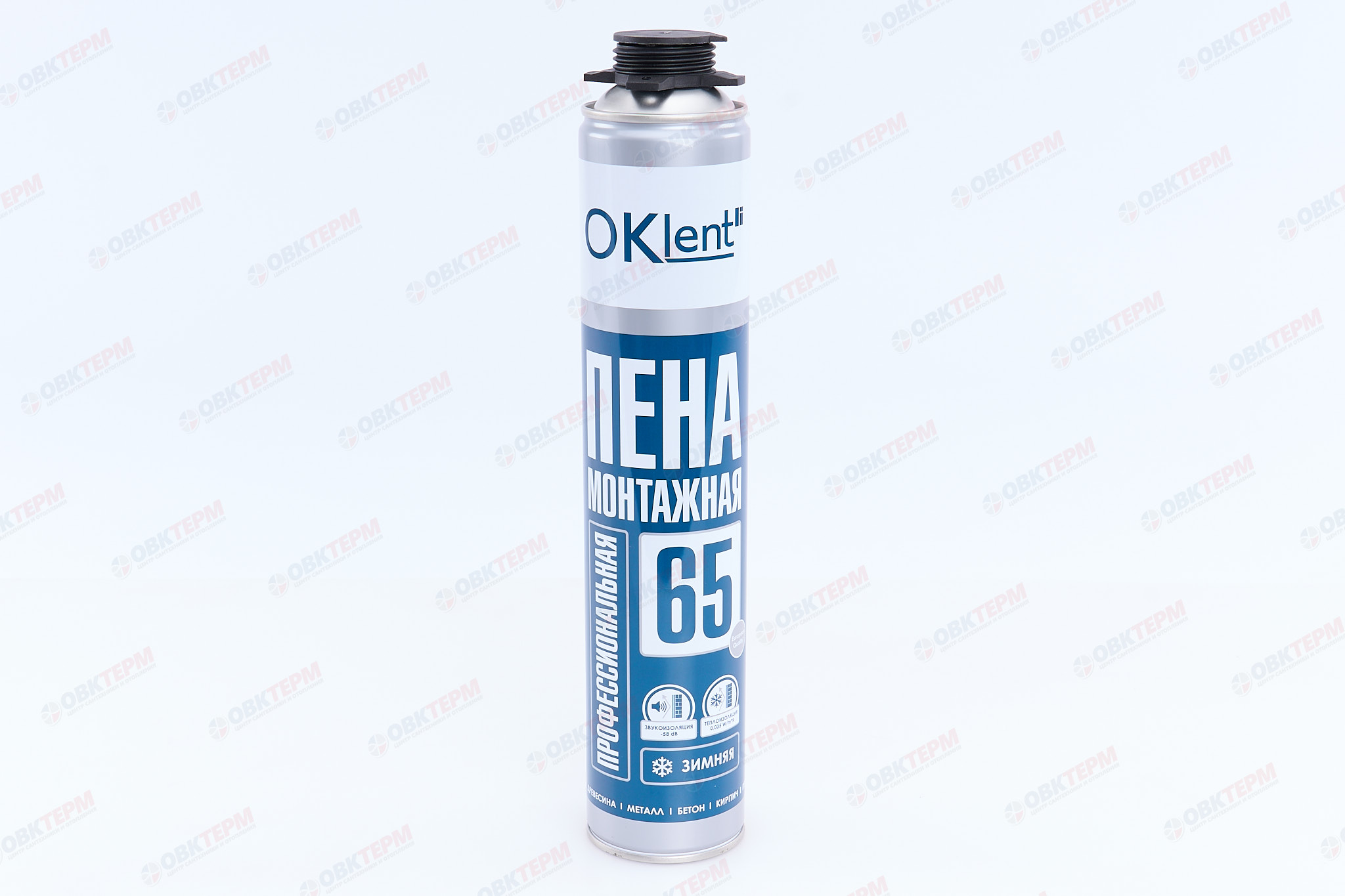 Пена профессиональная монтажная Oklent 65 зимняя (860 гр./16 шт.) - Изображение №1