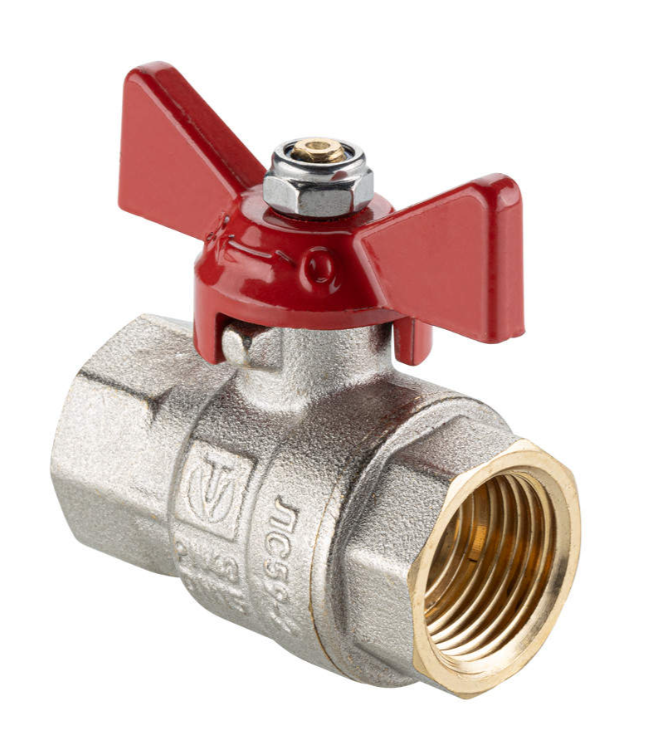 Кран шаровый        Valtec      1/2" ВВ     бабочка BASE ГОСТ      (16/256) - изображение №1