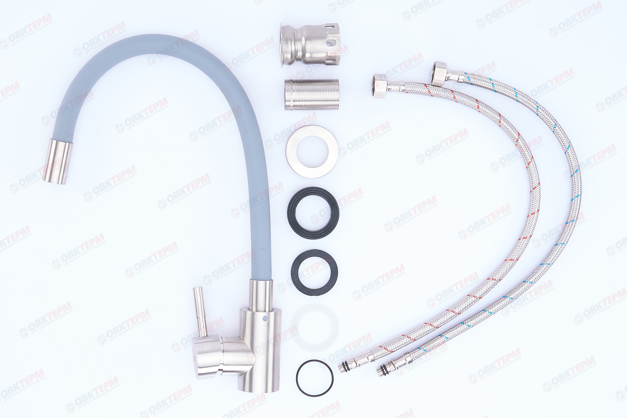 Смеситель д/кухни нерж/сталь ZERIX SUS-011 REFLECTOR (СЕРЫЙ) 10 шт/ящ - миниатюра №4