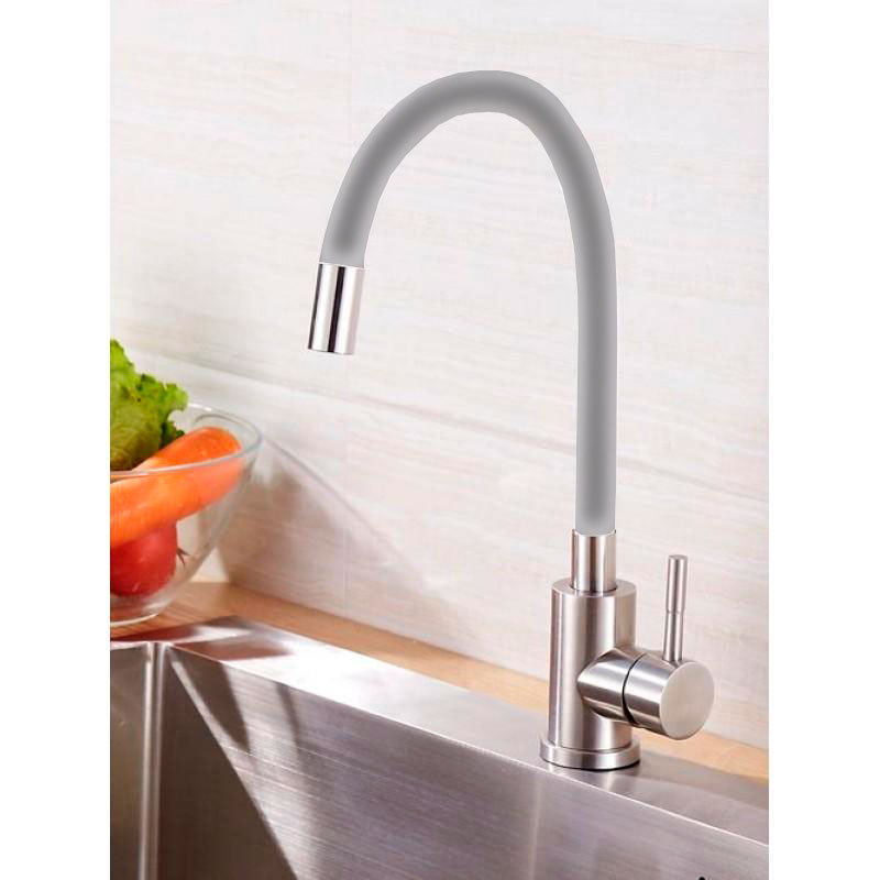 Смеситель д/кухни нерж/сталь ZERIX SUS-011 REFLECTOR (СЕРЫЙ) 10 шт/ящ - миниатюра №2