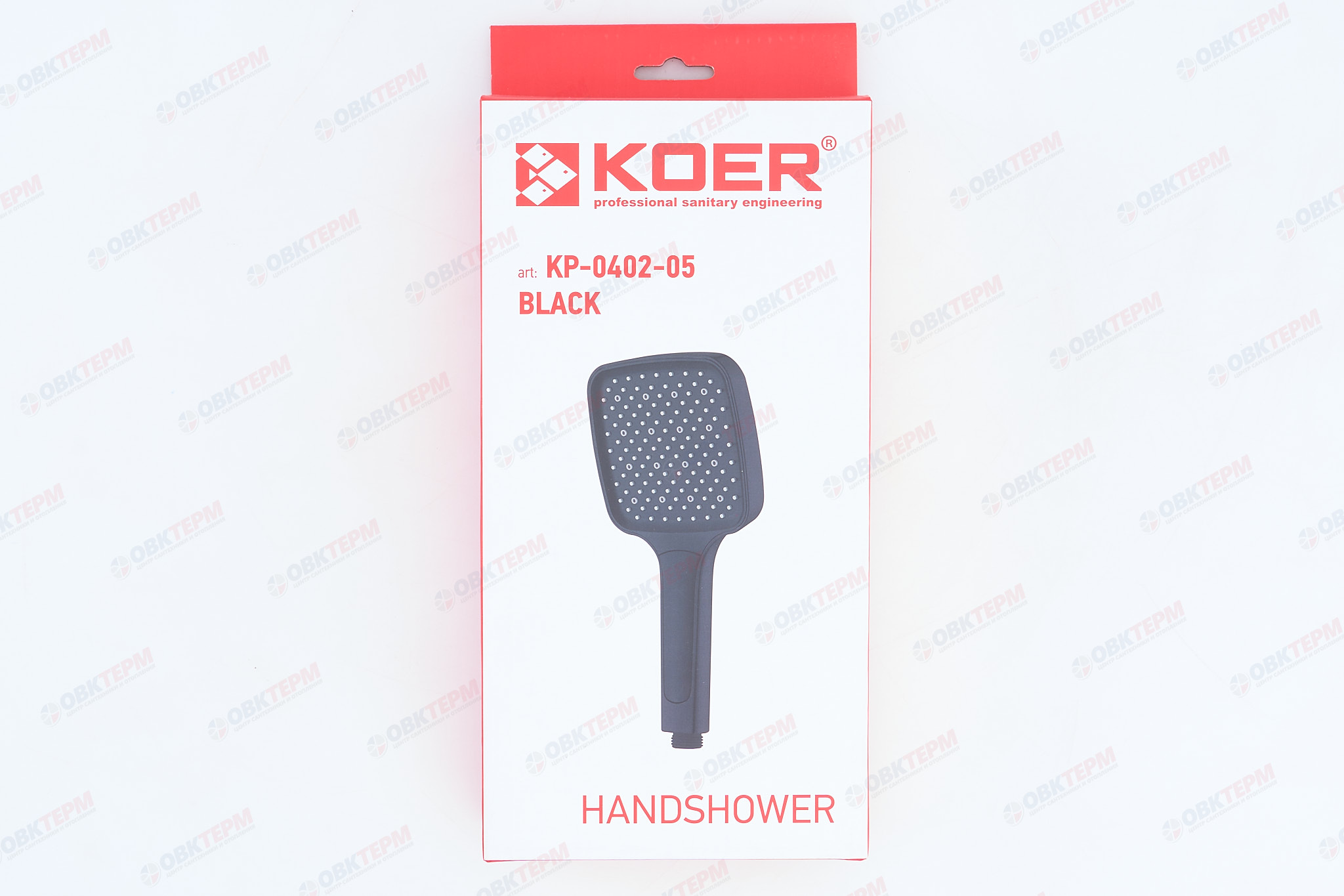 Лейка д/душа ручная KOER KP-0402-05 (3 режима, цвет ЧЕРНЫЙ) 115*115мм (30 шт/ящ) - миниатюра №6