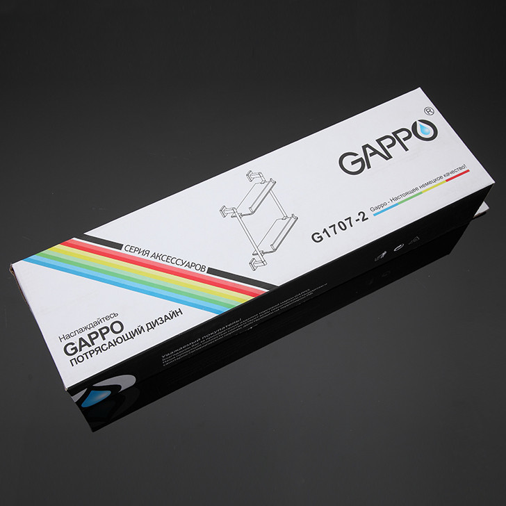 Полка стеклянная  2-ярусная         G1707-2  GAPPO - Изображение №2