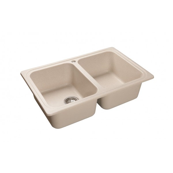 Мойка прямоугольная двойная 775х210х490мм Hiekka Beige GRANMILL 45 беж - Изображение №1