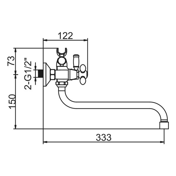 Смеситель д/ванны буксовый ZERIX ROM-006 LR82310 RAINBOW (цветной) (10 шт/ящ) - миниатюра №2