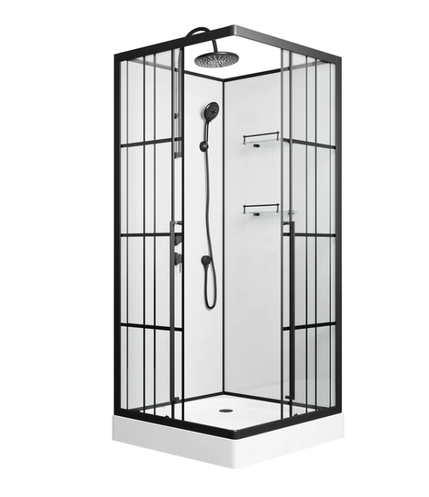 Душ.каб. Niagara Standart ST100/15QL/KL/BKT (100х100х225) низкий поддон(15см),черный,стекло пр - Изображение №1