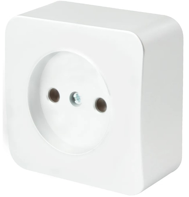 Розетка 1-местная б/з открытой установки, 250В, 10А, IP20, серия София, белый, MST10-11-01 - Изображение №1