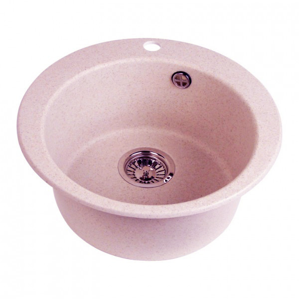 Мойка круглая 510*200мм GRANMILL 21 розовая матовая - Изображение №1